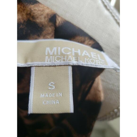 MICHAEL KORS CHEETA PRINT BALLOON SLEEVE BLOUSE SM - Picture 8 of 9